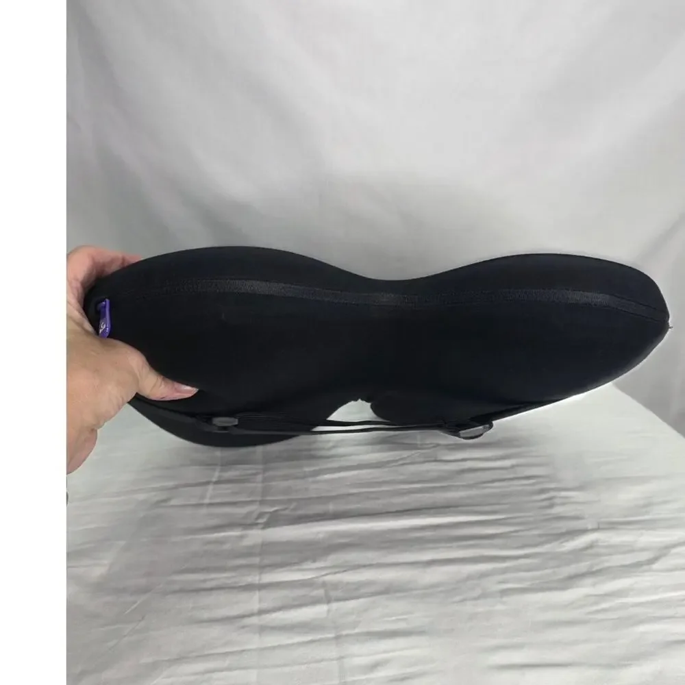C Cushion Lab Extra Dense Lumbar Pillow Back Pain Support Strap Office Black
